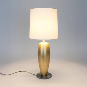 Holländer Stolní lampa OMEGA SOTTILE, zlatá/bílá, výška 68 cm, keramika, E27, Mosaz / zlato, Obývací pokoj / jídelna, Keramika