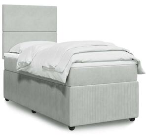 Box spring postel s matrací světle šedá 90x200 cm samet 3292232