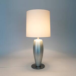 Holländer Stolní lampa OMEGA SOTTILE, stříbrná/bílá, výška 80 cm, keramika, E27, Chrom / stříbro, Obývací pokoj / jídelna, Keramika