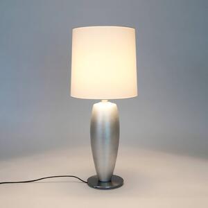 Holländer Stolní lampa SIGMA SOTTILE, stříbrná/bílá, výška 68 cm, keramika, E27, Chrom / stříbro, Obývací pokoj / jídelna, Keramika