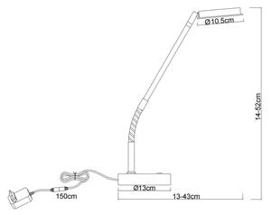 Globo 58504TN - LED Stm dotyk stolní lampa SILVIO LED/6,5W/230V matný chrom