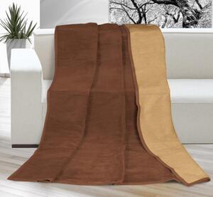 Bellatex Přikrývka KIRA PLUS, čokoládová a oříšková - 150x200 cm