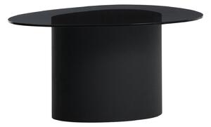 Kave Home Černý skleněný konferenční stolek Olir 82 x 74 cm
