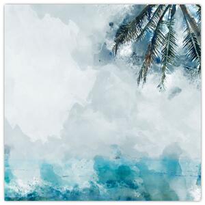 Obraz palmy nad mořem (30x30 cm)