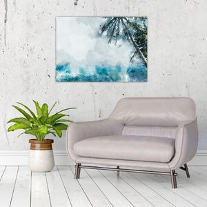 Obraz palmy nad mořem (70x50 cm)