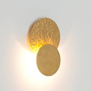 Holländer LED nástěnné světlo CORONARE, Ø 17 cm, zlatá, kovová, stmívatelné, stmívatelný, Mosaz / zlato, Obývací pokoj / jídelna, kov, Moderní