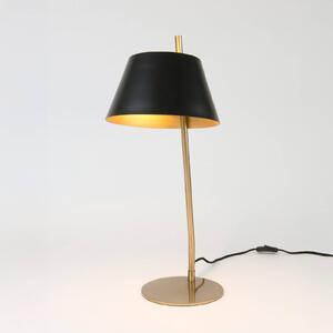 Holländer Stolní lampa ADEA, černá/zlatá, výška 61 cm, kov, E27, Mosaz / zlato, Obývací pokoj / jídelna, kov, Moderní