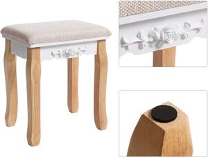 VASAGLE Toaletní stolek přírodní dřevo bílý 80 x 137 x 40 cm