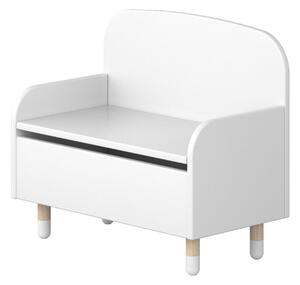 Bílá úložná lavice s opěrkou Flexa Dots