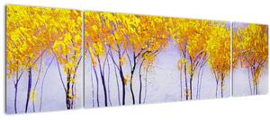 Obraz žlutých stromů (170x50 cm)