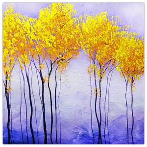 Obraz žlutých stromů (30x30 cm)