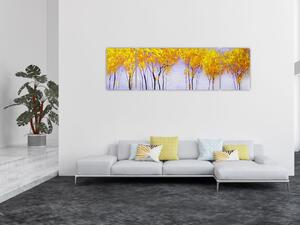 Obraz žlutých stromů (170x50 cm)