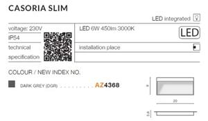 LED vnější nástěnné osvětlení Casoria Slim