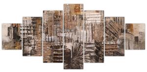 Obraz - Abstrakce v hnědých tónech (210x100 cm)
