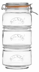 Set stohovatelných sklenic Kilner (Barva - sklo)