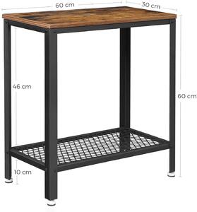 VASAGLE Odkládací stolek industriální design 60 x 60 x 30 cm