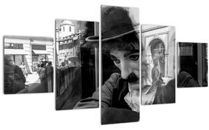 Obraz - Charles Chaplin v Praze (125x70 cm)