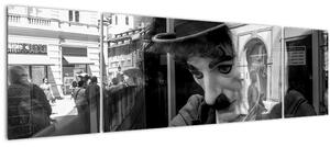 Obraz - Charles Chaplin v Praze (170x50 cm)