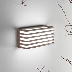 INTEC LED venkovní nástěnné svítidlo Dukrot, bronzová, šířka 22 cm, kov, Bronz / starožitná mosaz, Hliník, Moderní