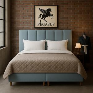 Royal Comfort Postel PEGASUS ONLINE EDICE FIRM s úložným prostorem Rozložení nožiček: A. Všechny nožičky viditelné, Látka Tiffany: 34 Amber Green, Barva nožiček: Noha dub