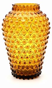 Floriánova huť Váza Hobnail - Ananas amber