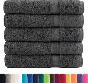 Prémiové saunové osušky SOLUND 50 ks antracitové 80x200 cm 600 g/m²