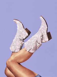 Ilustrace These Boots Glitter, Very Peri Periwinkle, (30 x 40 cm)