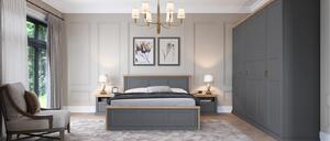 Manželská postel 160x200cm Artis - šedá/ořech pacific