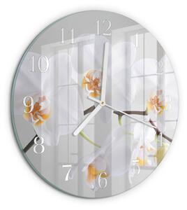 Skleněné hodiny na stěnu Orchidej zsob-fi30-00057518