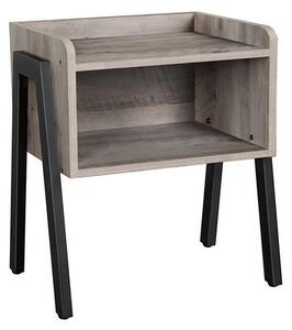 VASAGLE Kovový noční stolek šedý dub 42 x 52 x 35 cm