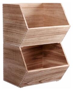 JJA Dřevěná bedýnka, úložný box stohovatelný, STACKY (M - 26x25x22)