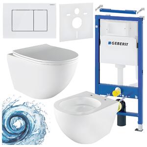 BPS-koupelny Podomítkový modul Geberit DuoFix s WC mísou NERO-WH-03 + ovládací tlačítko Delta 30 bílá