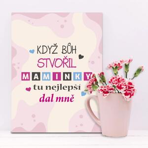 Sablio Dárková cedulka Když Bůh stvořil maminky: 30x40 cm