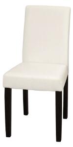 Židle PRIMA bílá/hnědá (Jídelní židle)