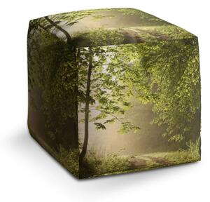 Sablio Taburet Cube Lesní cesta - 40x40x40 cm