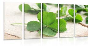 5-dílný obraz zelené čtyřlístky Varianta: 100x50