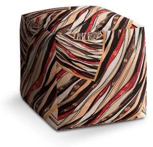 Sablio Taburet Cube Pruhovaný motiv - 40x40x40 cm