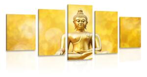 5-dílný obraz zlatá socha Budhy Varianta: 200x100