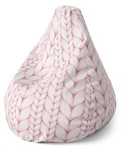 Sablio Sedací vak Pear Starorůžové pletení - 70 x 95 x 15 cm