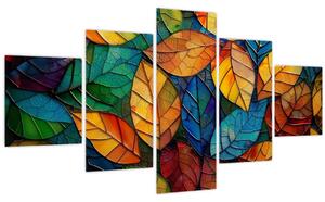 Obraz - Mozaika z listů (125x70 cm)