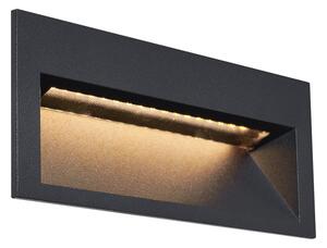 Moderní zapuštěné nástěnné svítidlo černé 16 cm vč. LED IP65 - Mert