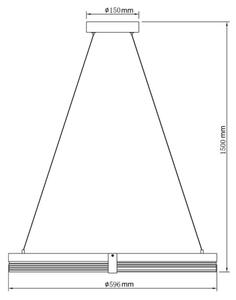 LED Lustr na lanku TRIANGLE LED/40W/230V 3000/4000/6000K pr. 60 cm černá
