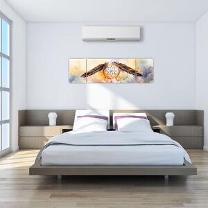 Obraz - Lapač snů s peříčky (170x50 cm)