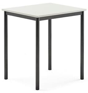 AJ Produkty Stůl SONITUS, 700x600x760 mm, antracitově šedé nohy, HPL deska tlumící hluk, bílá