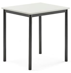 AJ Produkty Stůl SONITUS, 700x600x720 mm, antracitově šedé nohy, HPL deska tlumící hluk, bílá
