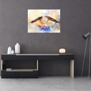 Obraz - Lapač snů s peříčky (70x50 cm)