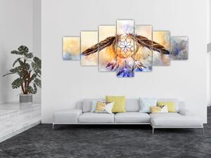 Obraz - Lapač snů s peříčky (210x100 cm)