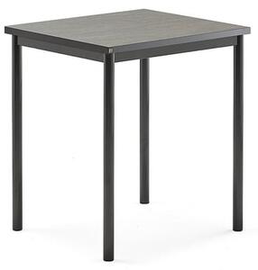 AJ Produkty Stůl SONITUS, 700x600x760 mm, antracitově šedé nohy, deska s linoleem, tmavě šedá