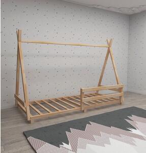 Domečková dětská postel ze smrkového dřeva 90x200 cm v přírodní barvě Panda – Kalune Design