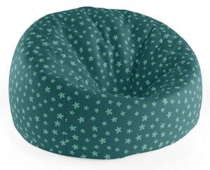 Sablio Sedací vak Cocoon Zelené hvězdy - 75 x 45 x 35 cm